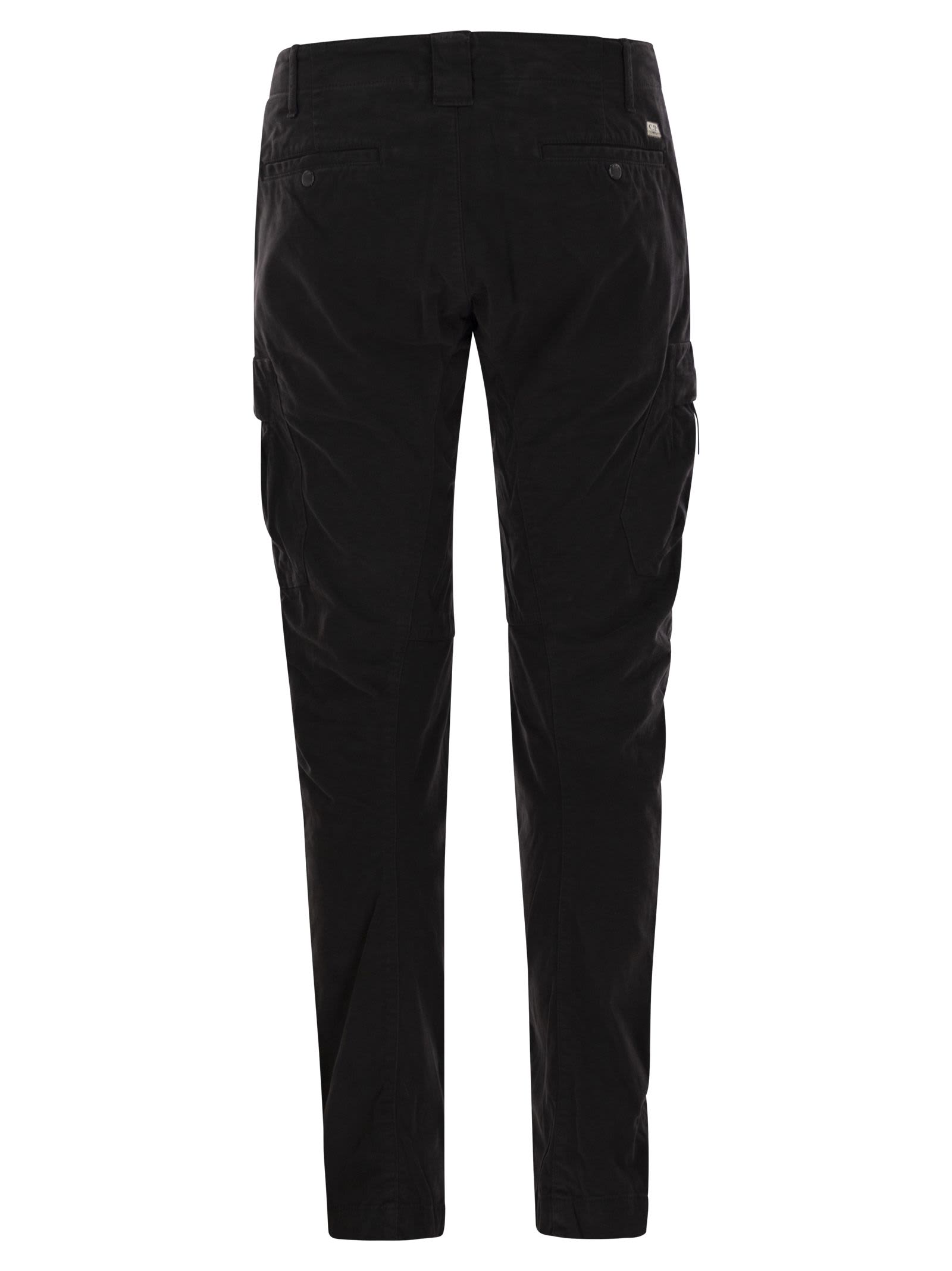 Shop C.p. Company Cargo Trousers With Ergonomic Lenses In Black