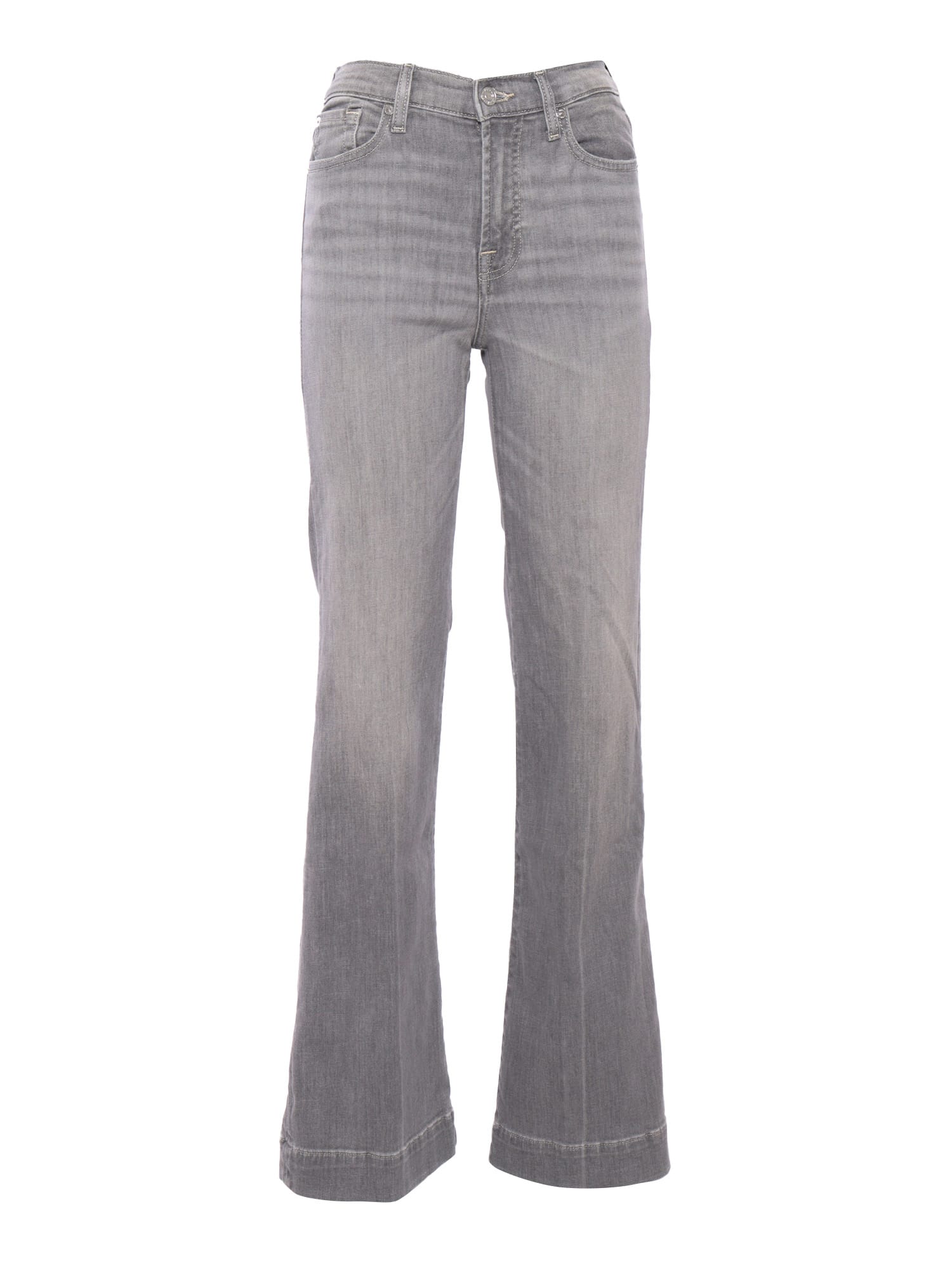 Shop 7 For All Mankind Womens Flared Jeans In Grey