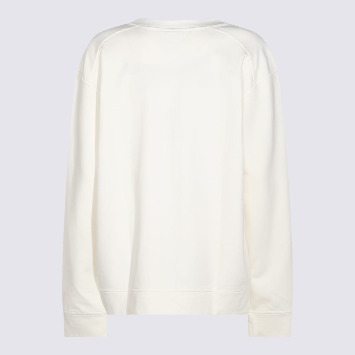 Ganni Off-white Isoli Kittens Drop Shoulder Sweatshirt In White