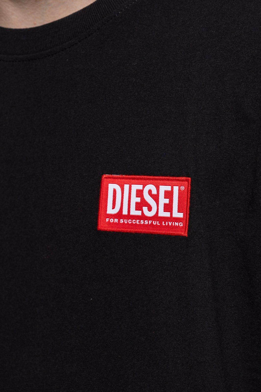 Shop Diesel T-danny-nlabel Crewneck T-shirt In Nero