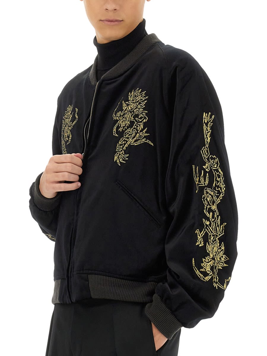 Sasquatchfabrix Souvenir Jacket "eastend Dragon" In Black