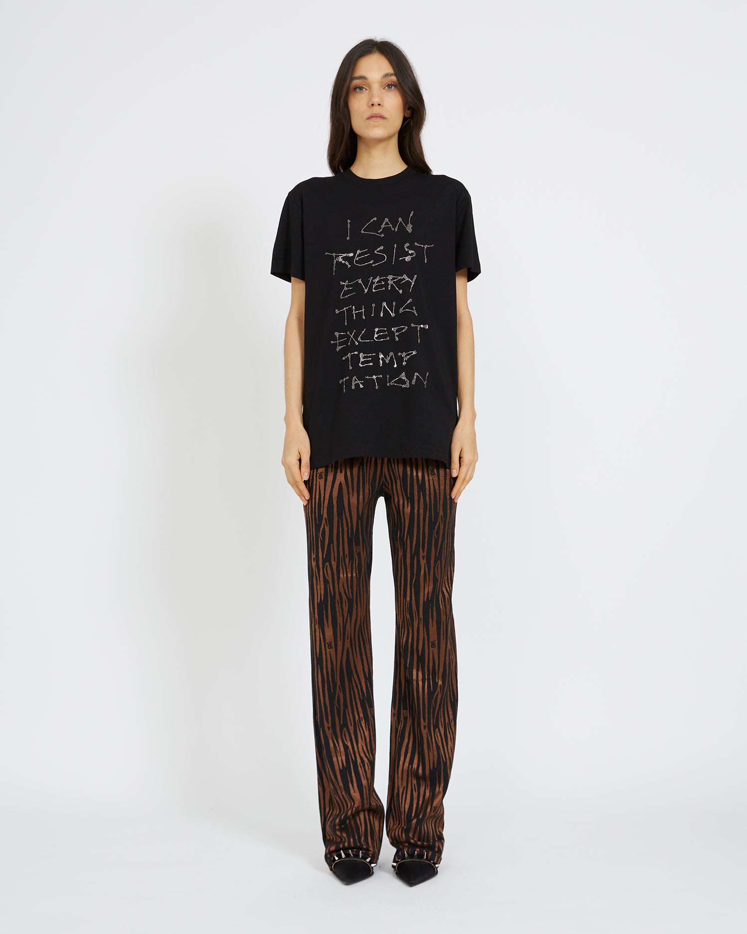 Shop John Richmond T-shirt With Print On The Front In Nero