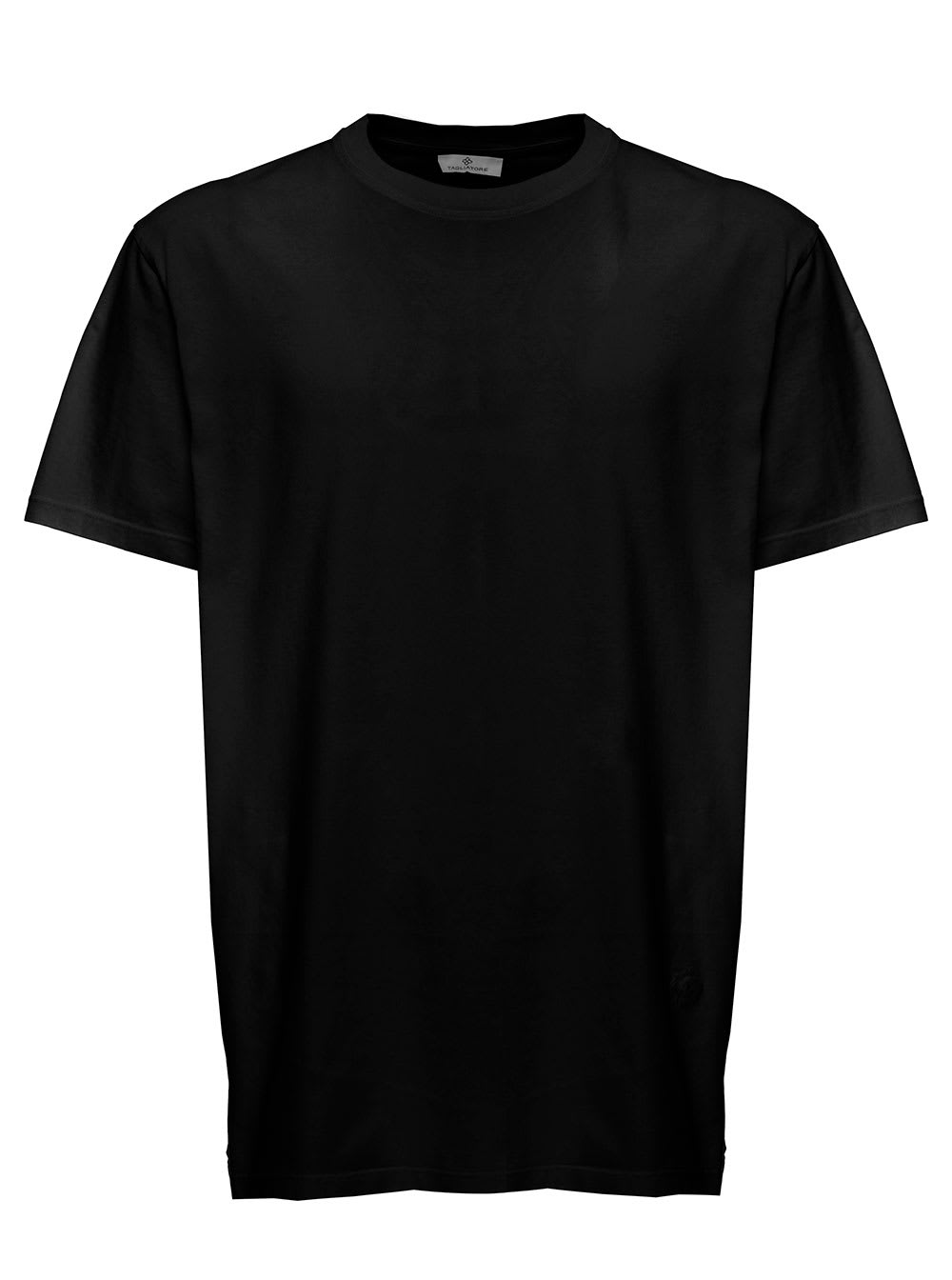 Tagliatore Mans Black Jersey T-shirt With Embroidered Logo