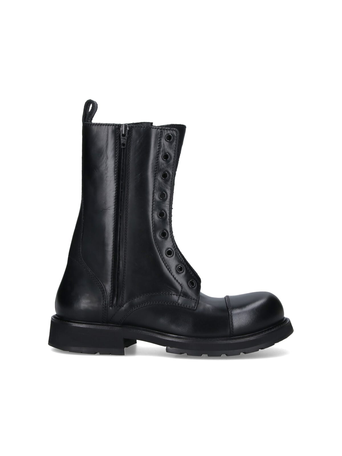 Balenciaga Black Truck Leather Boots In Black