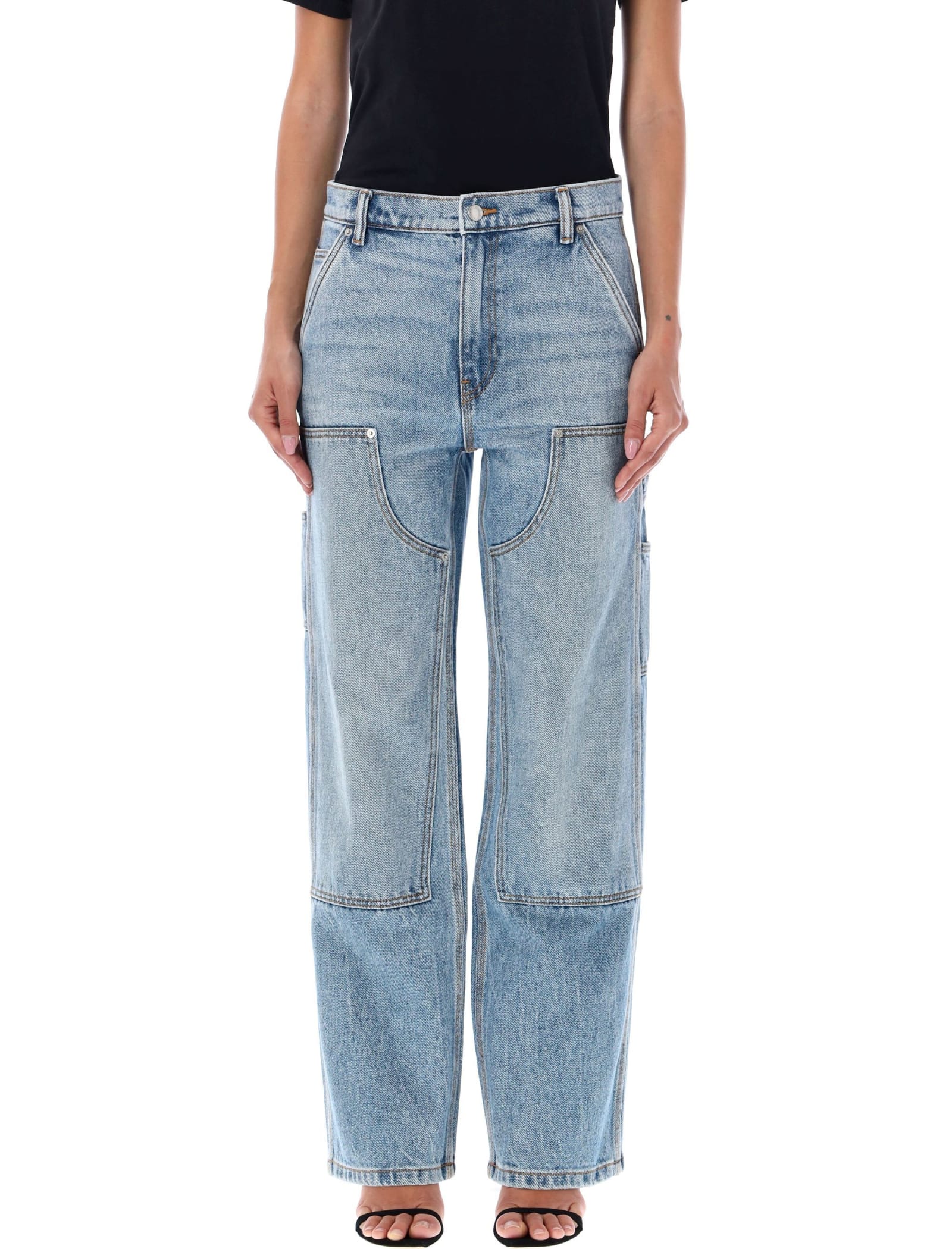 Shop Alexander Wang Slouch Carpenter Jeans In Classic Light Indigo