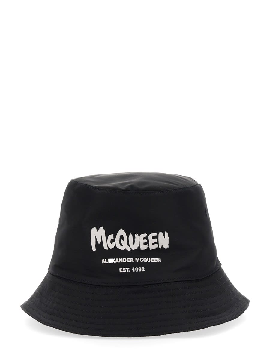 Alexander Mcqueen Men's Bucket Hat In Black