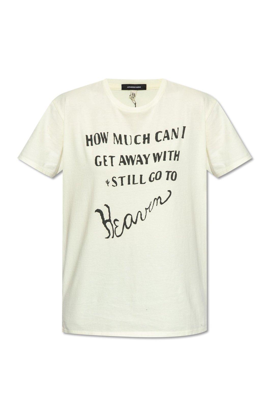 Slogan Printed Crewneck T-shirt