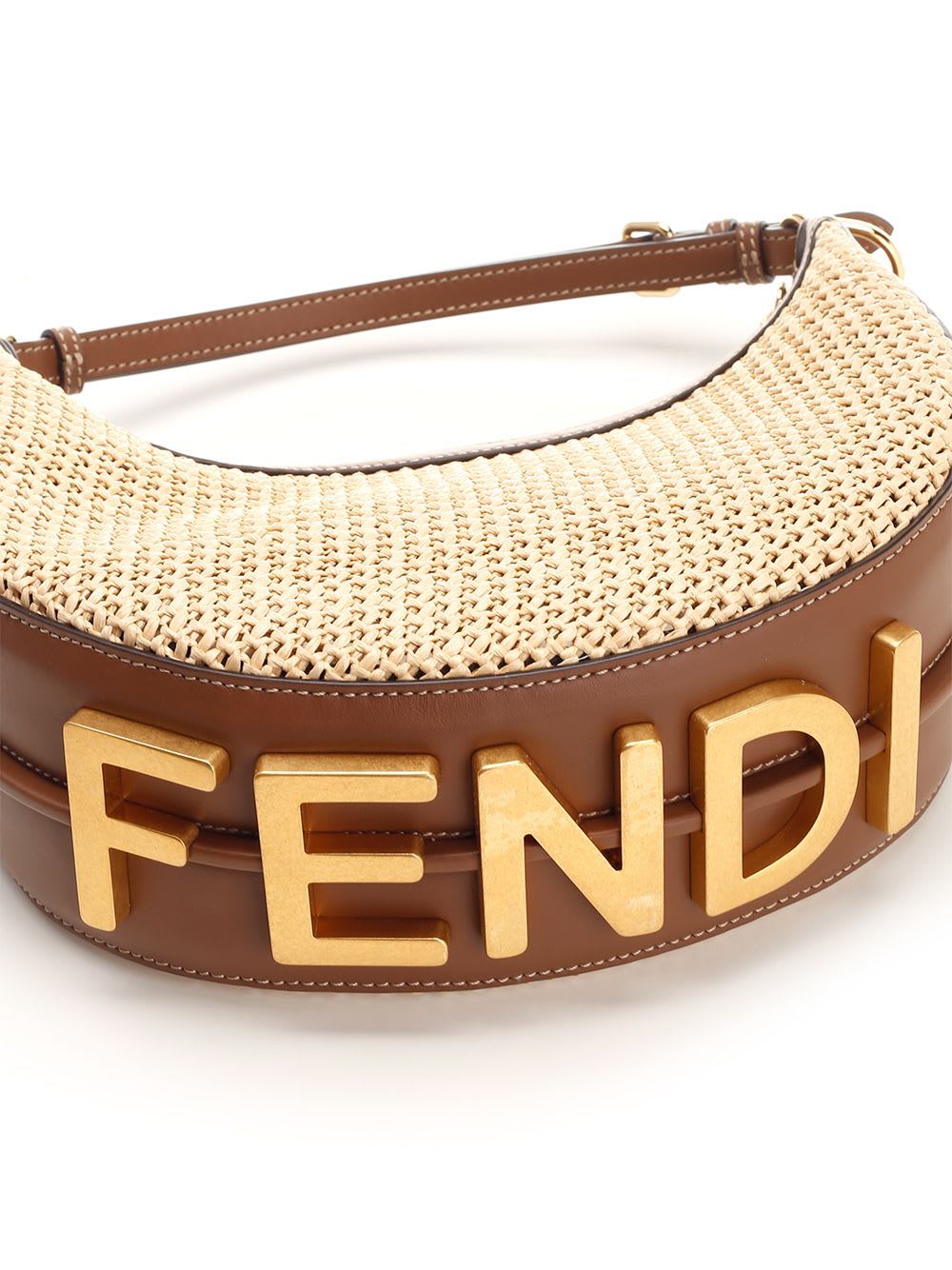 Shop Fendi Graphy Small Hobo Bag In Beige