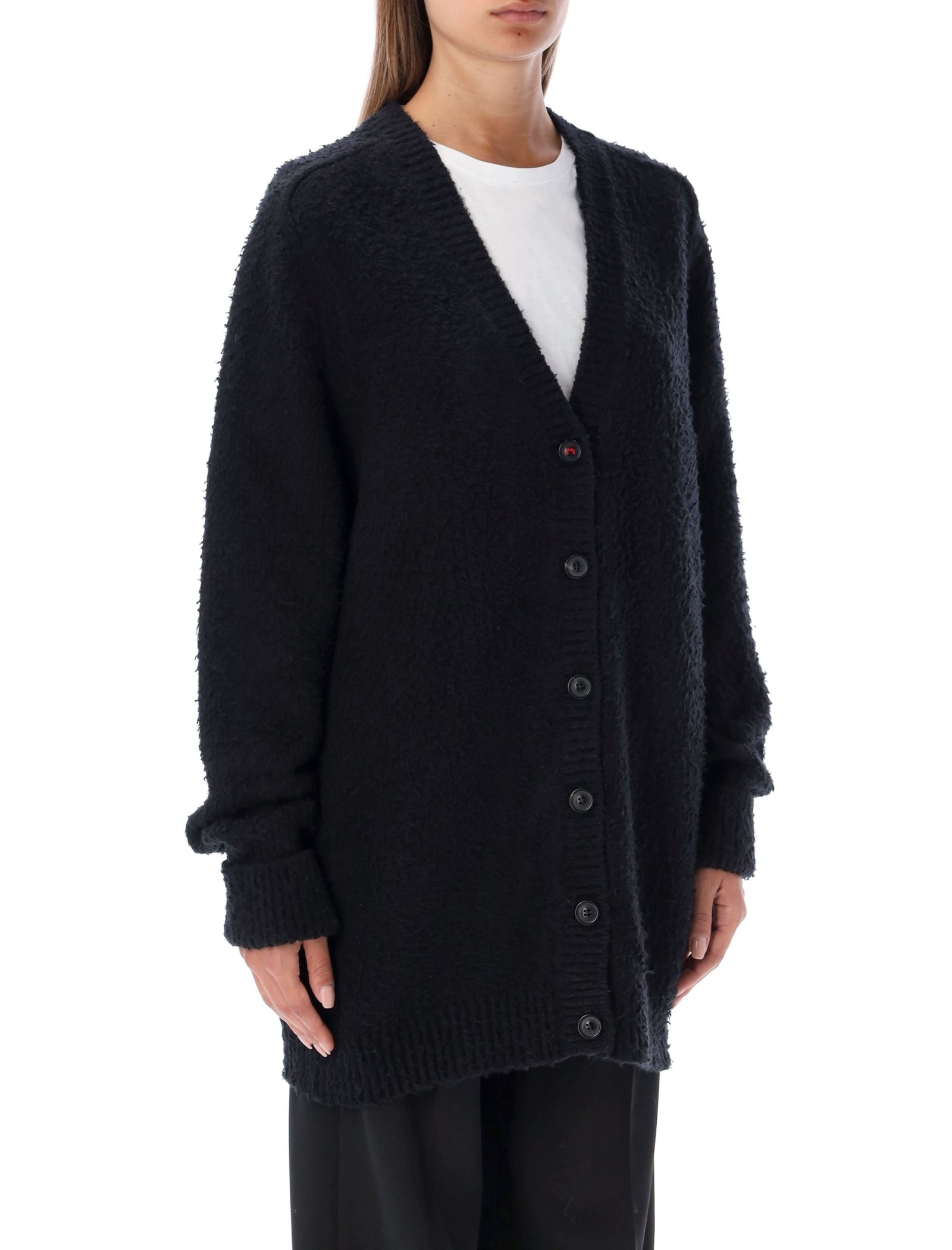 Shop Maison Margiela Oversize Cardigan In Black