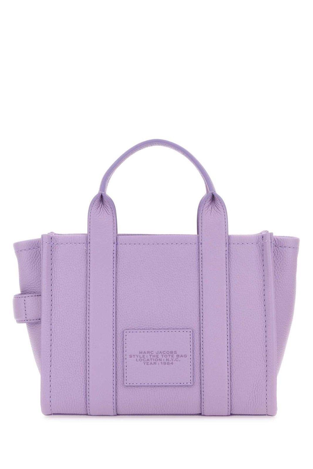 Shop Marc Jacobs Logo Embossed Small Tote Bag In Lilac