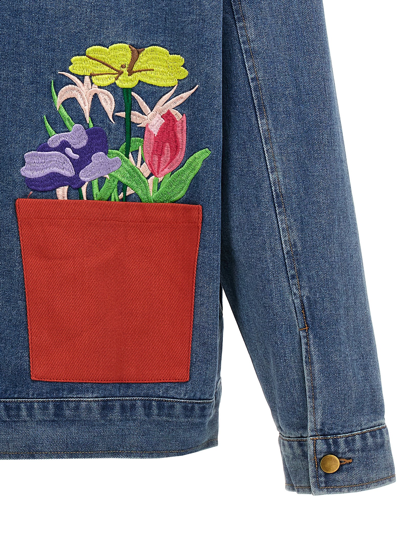 Shop Kidsuper Flower Pots Jacket In Blue