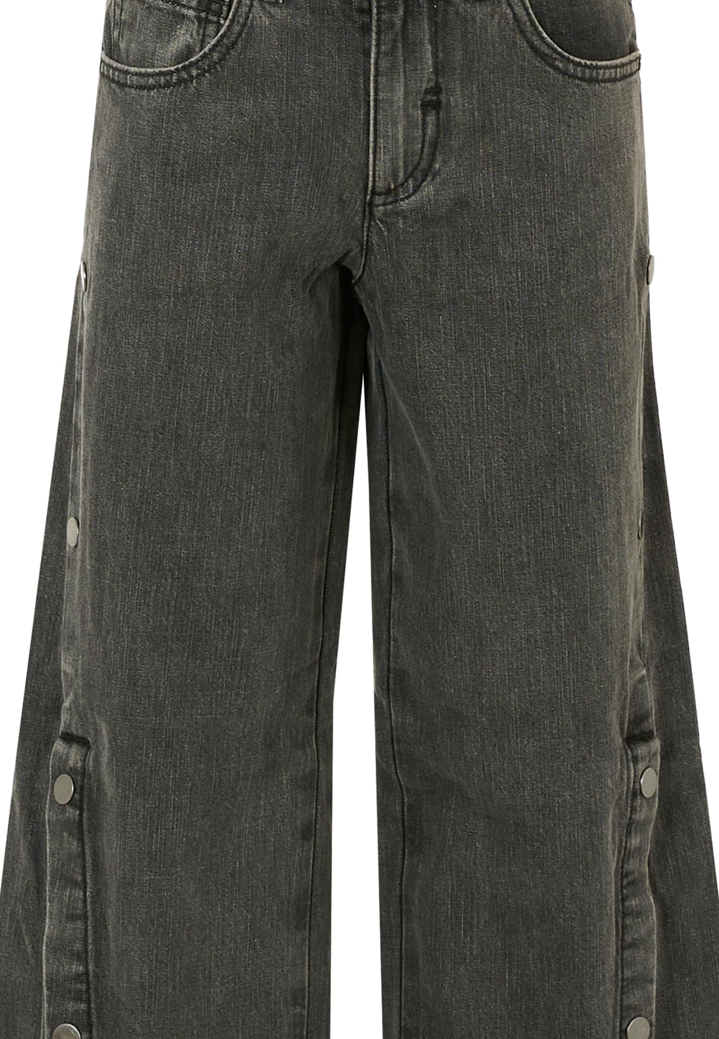 Stella Mccartney Black Jeans For Girl With Logo In Black