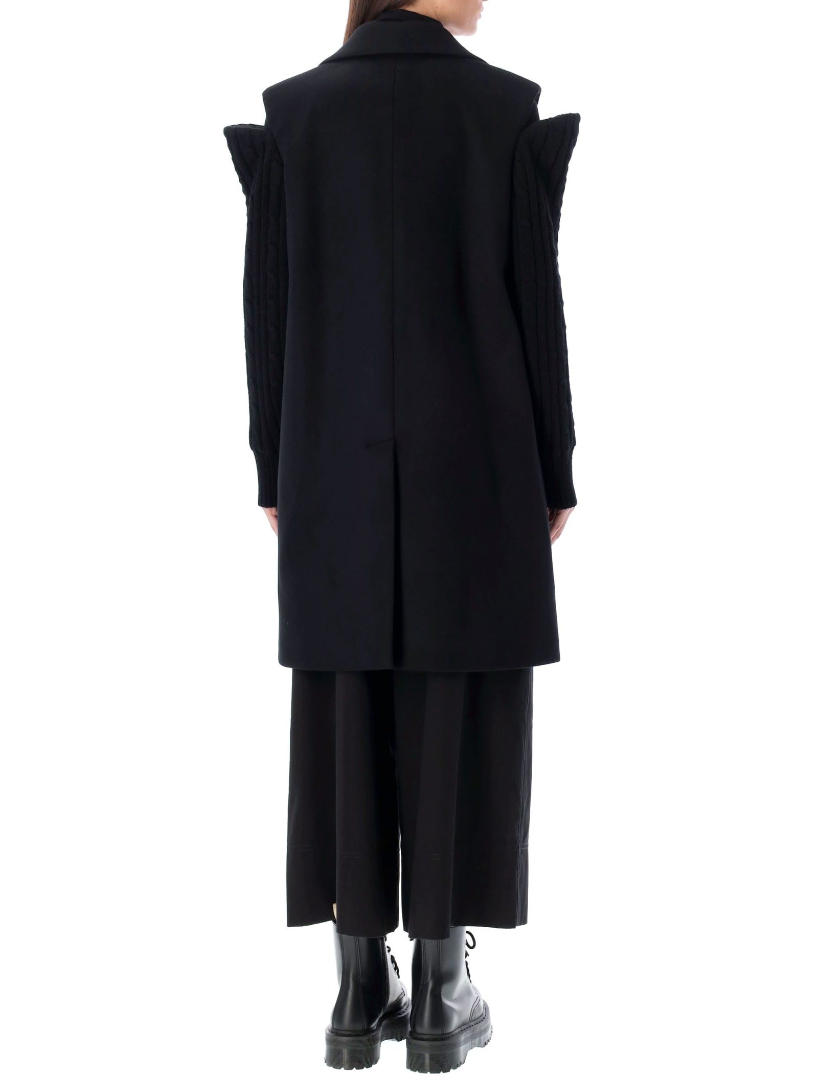 Shop Noir Kei Ninomiya Coat Wool In Black