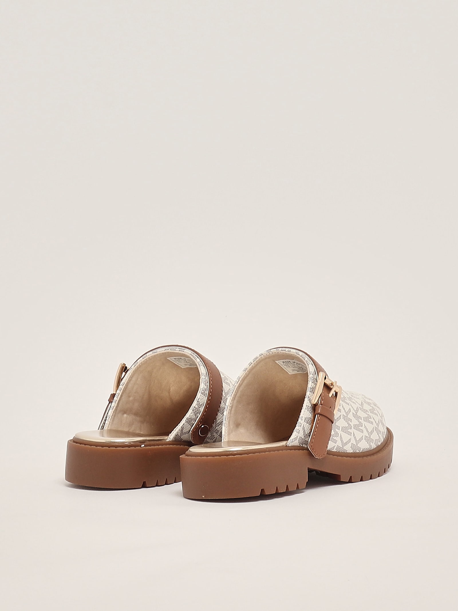 Michael Kors Monogram Sandals In Neutral