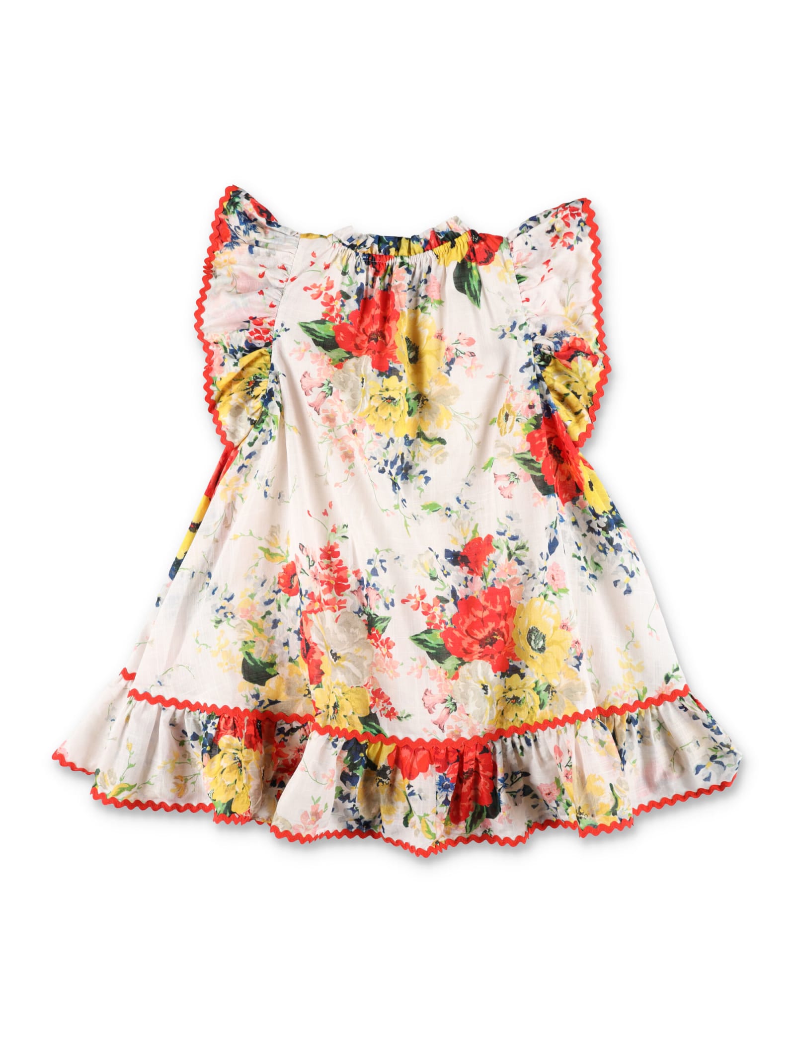 Shop Zimmermann Alight Frill A-line Dress In Ivory Floral