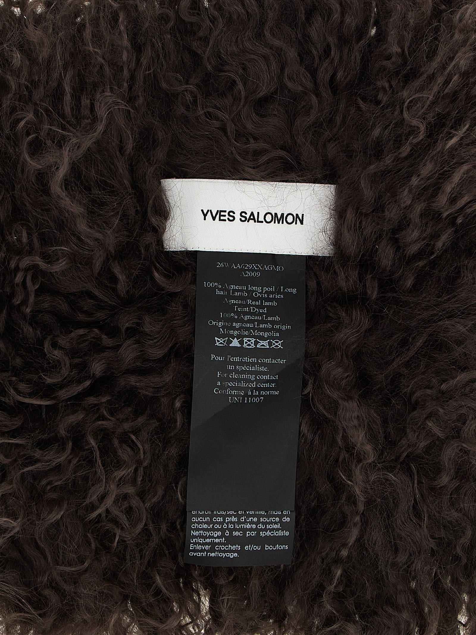 Yves Salomon Long-haired Scarf In Brown