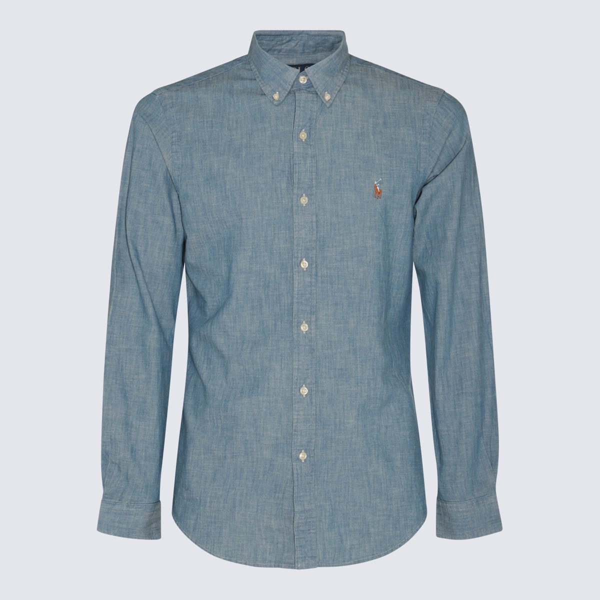 Shop Polo Ralph Lauren Blue Denim Cotton Shirt In Chambray