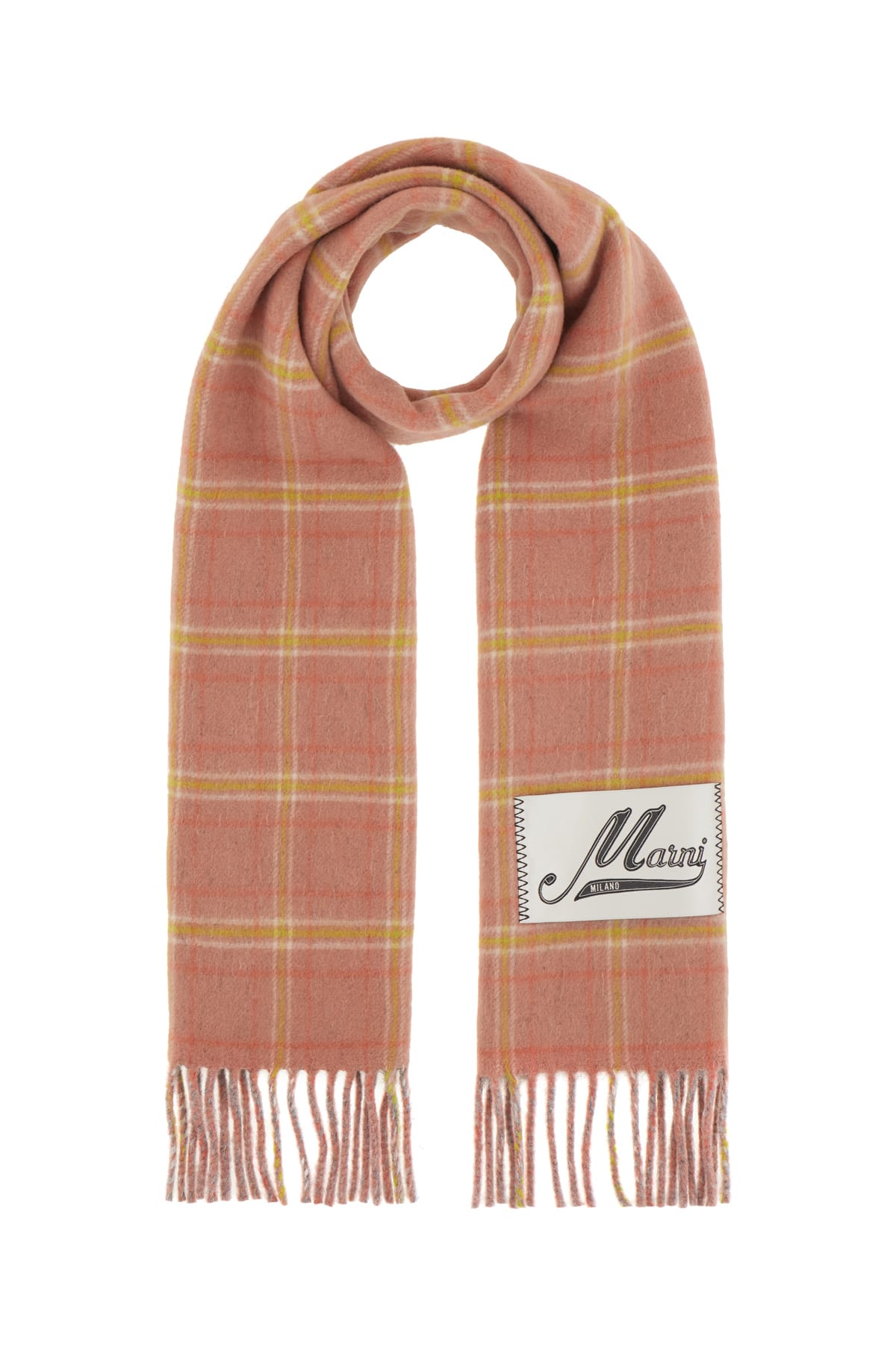 Marni Embroidered Wool Blend Scarf In Multi