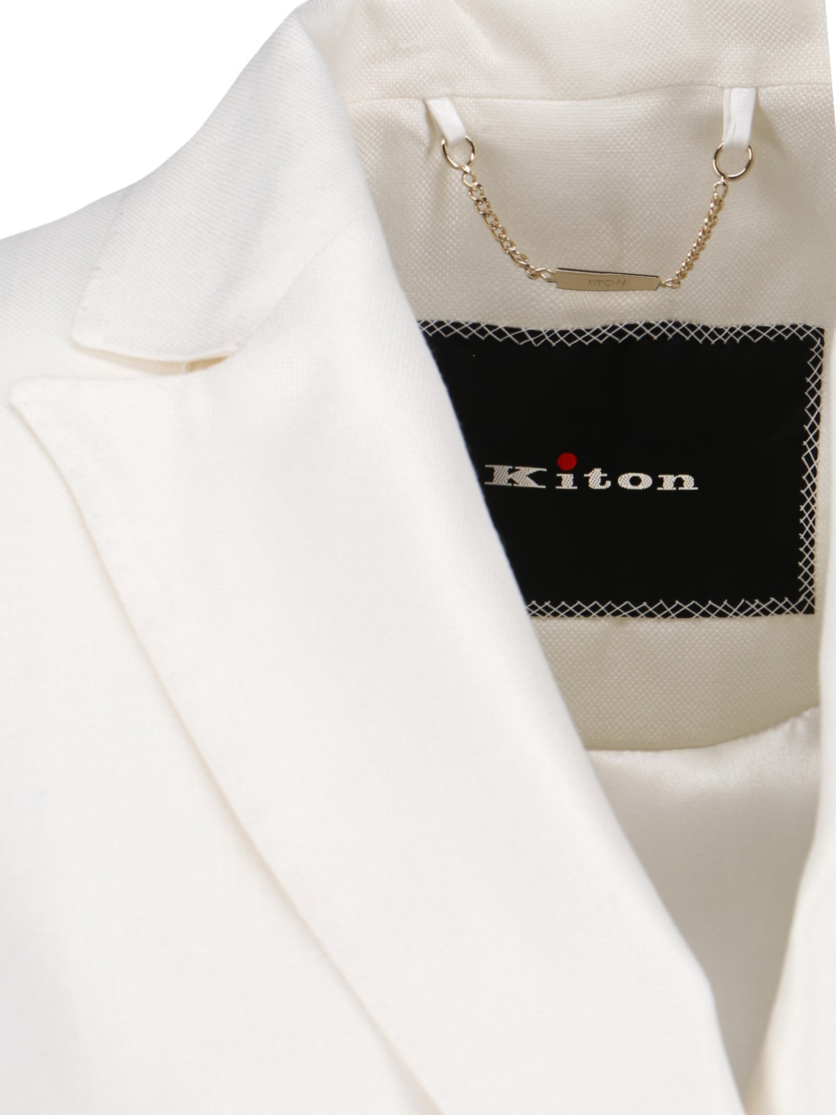 Shop Kiton Double-breasted Blazer In White