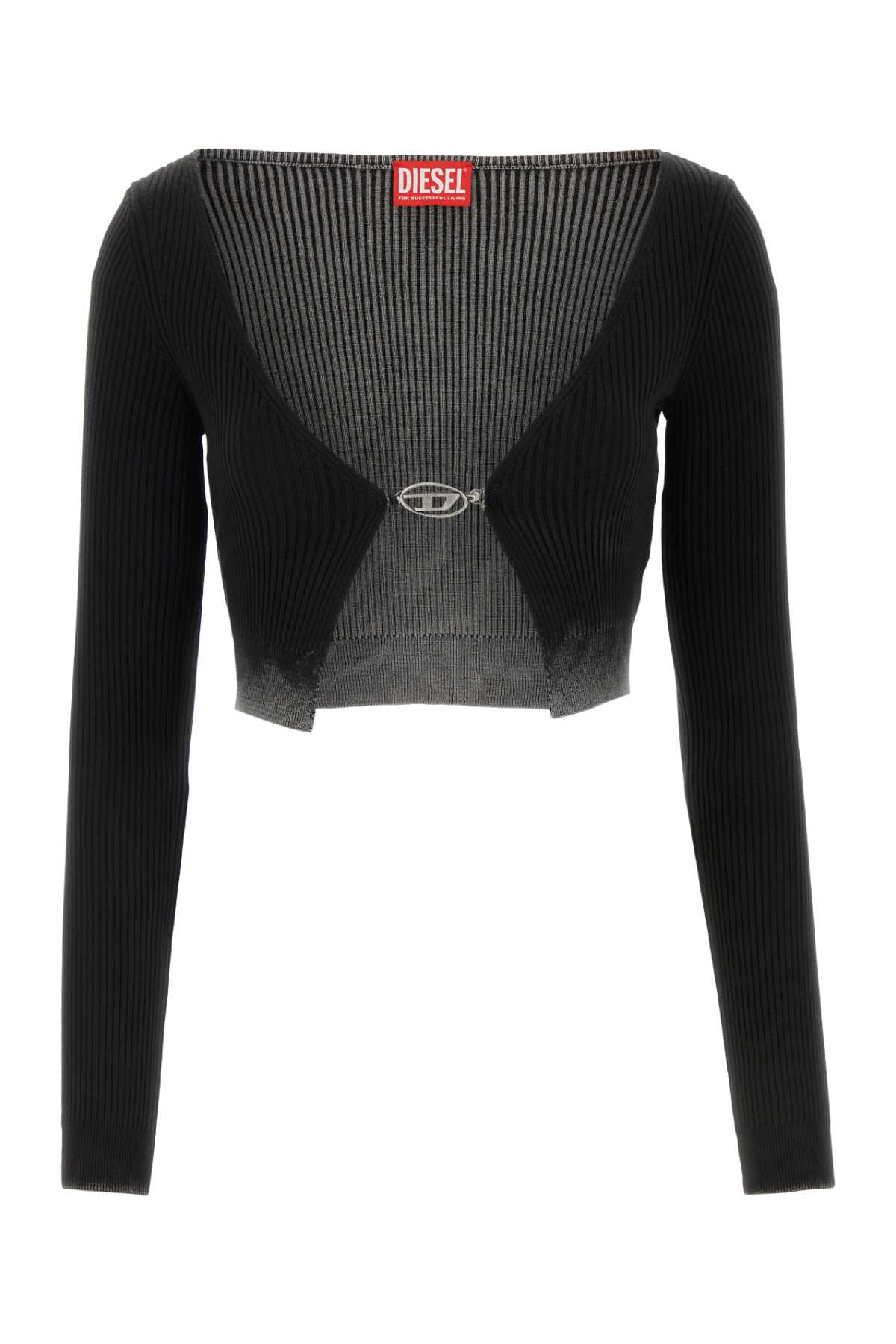 Shop Diesel Black Cotton M-latina Cardigan In 9xx