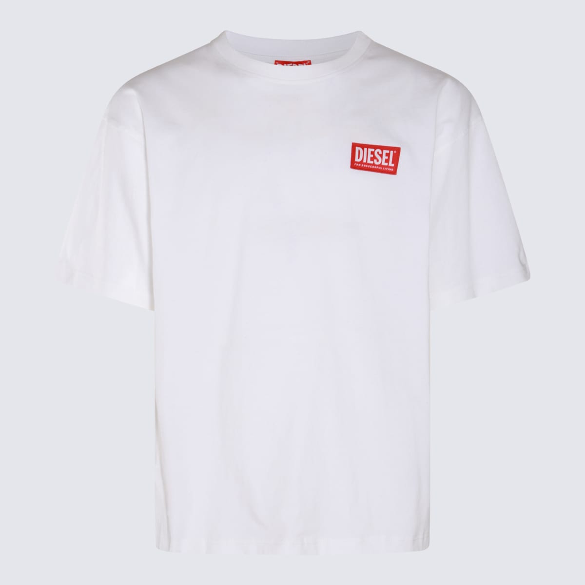 Diesel White And Red Cotton T-shirt