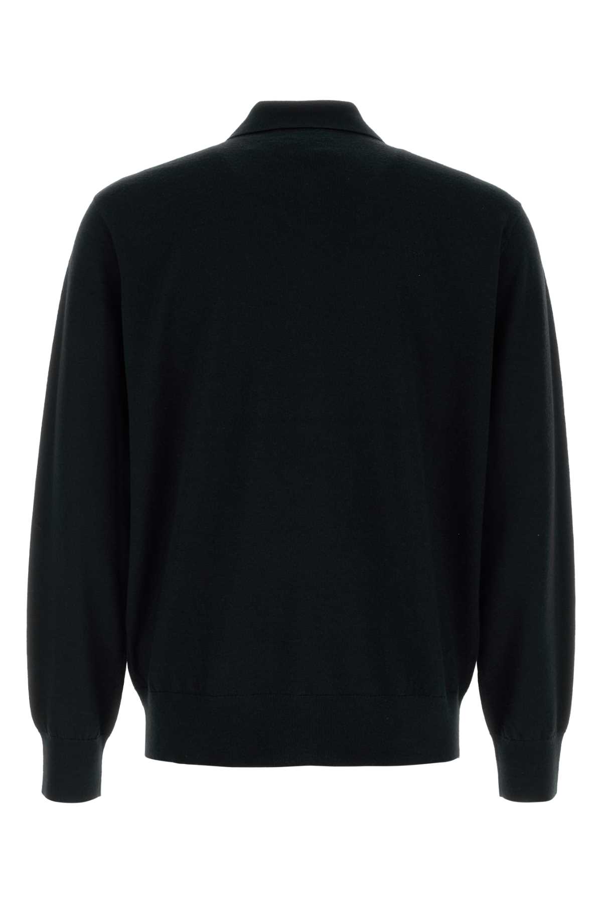 Shop Dries Van Noten Black Wool Muano Polo Shirt