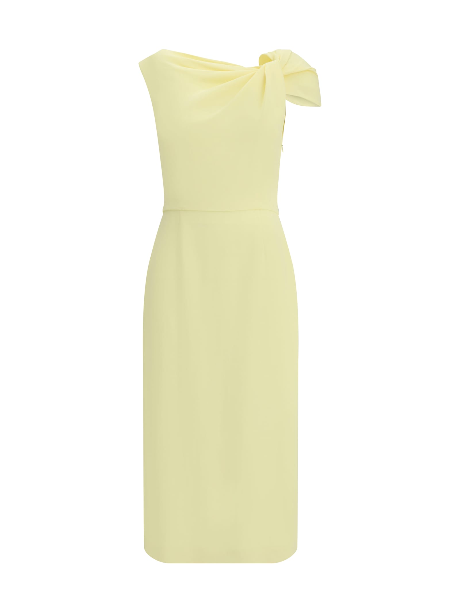 Givenchy Women Draped Midi Cady Dress In Yellow