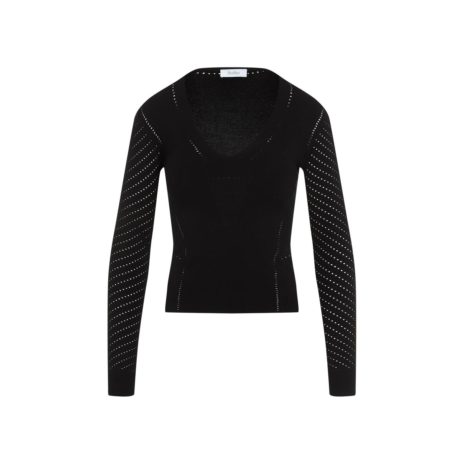 Shop Max Mara V-neck Long-sleeved Top In .