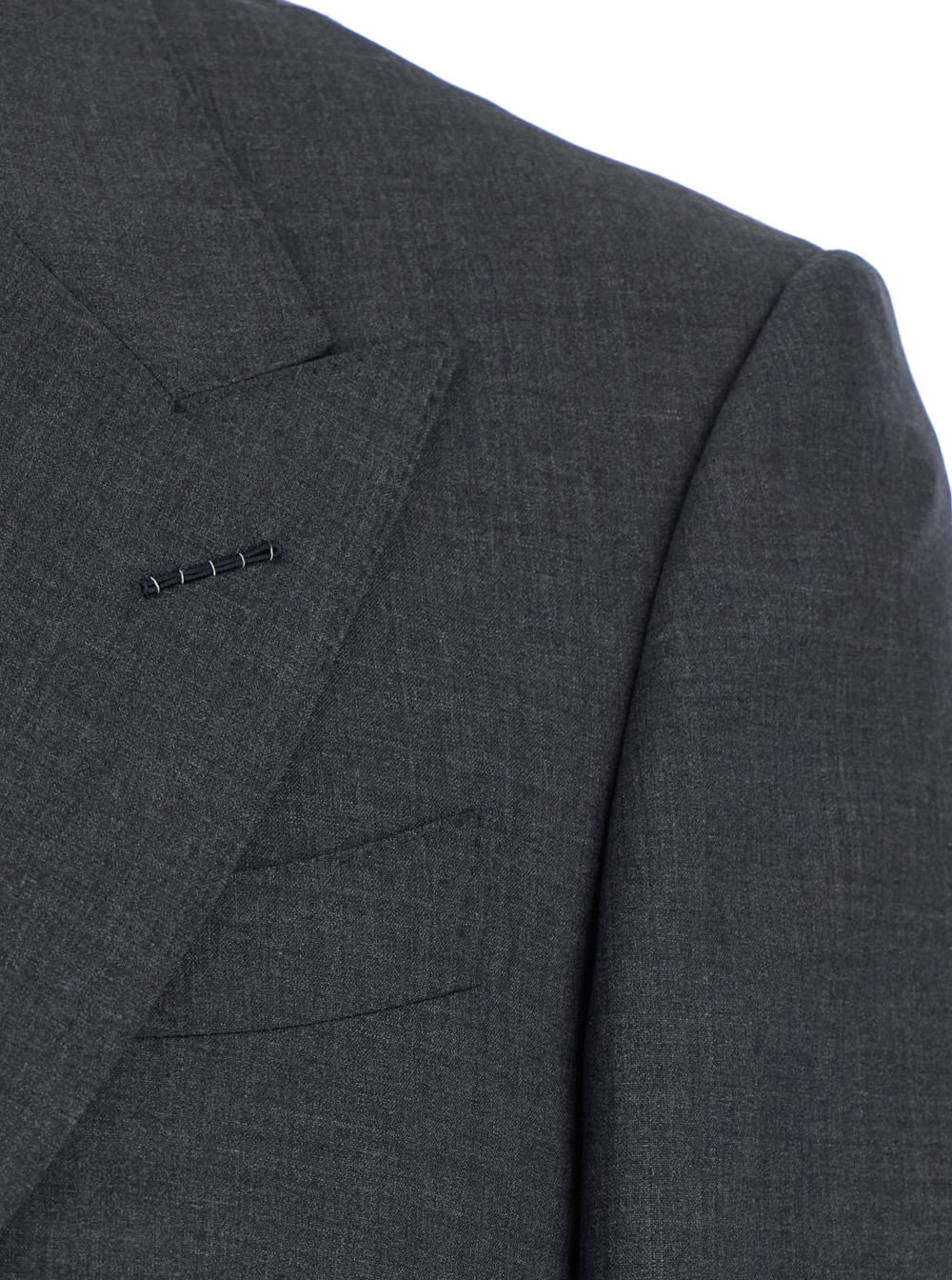 Tom Ford Grey Double-breasted Suit With Peak Revers In Wool Man