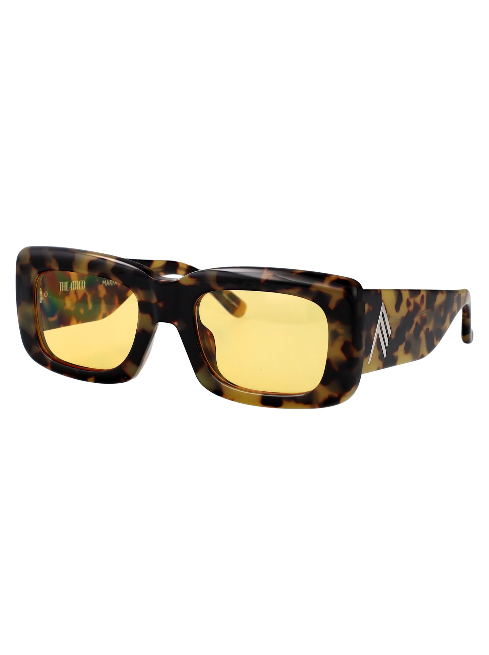 Attico Marfa Sunglasses In T-shell/silver/yellow