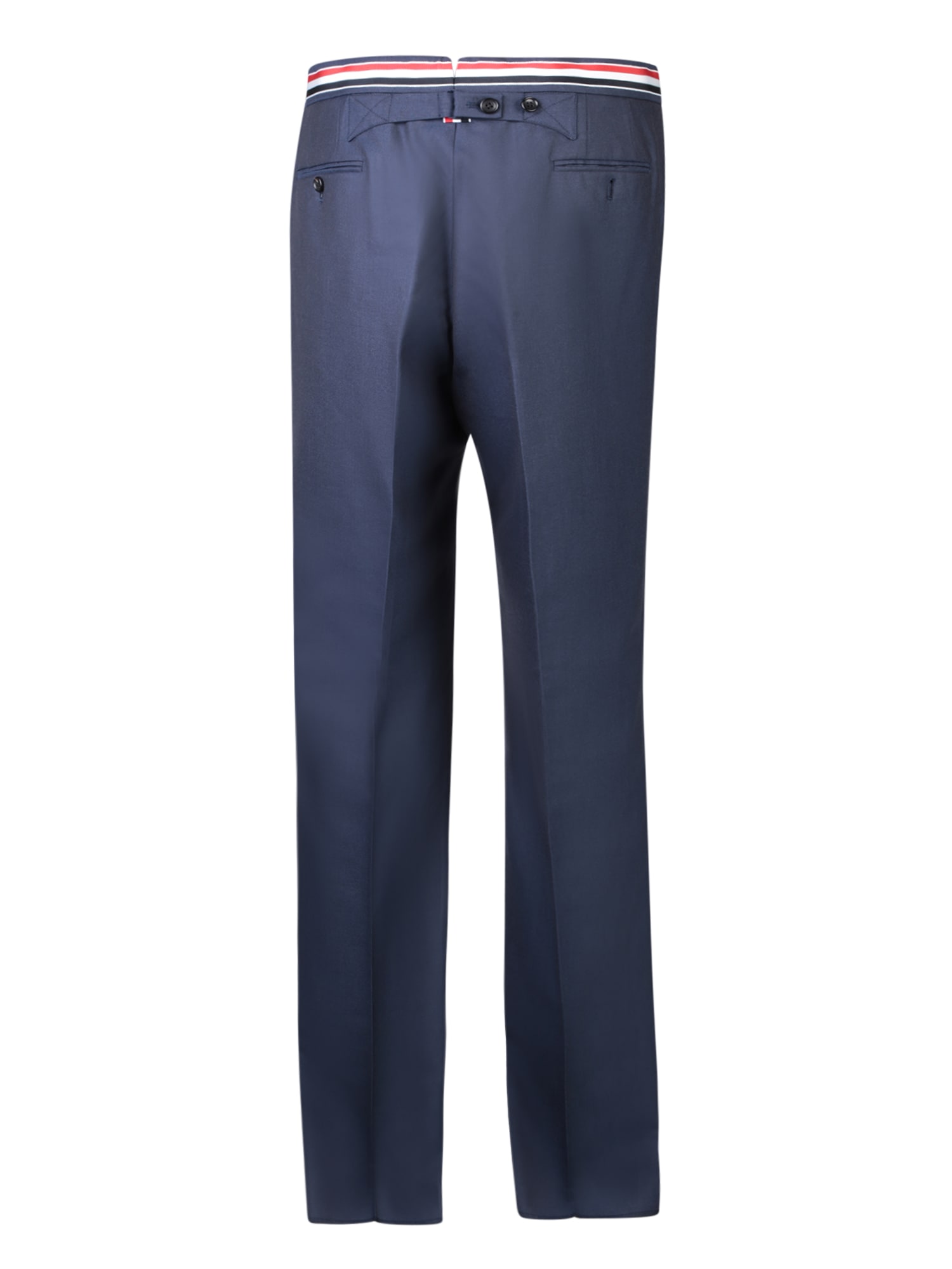 Shop Thom Browne Rwb Stripe Blue Trousers