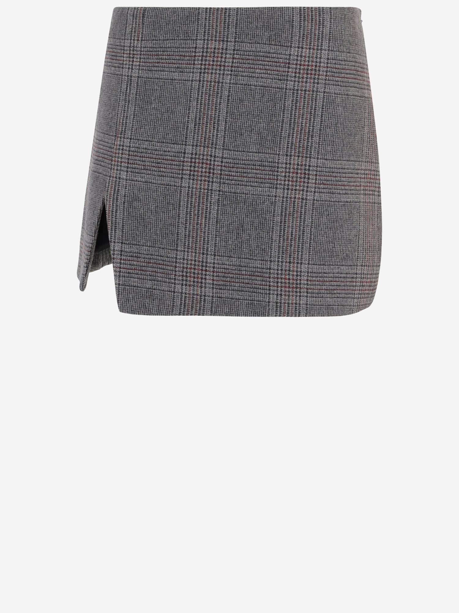 Wool Blend Skirt With Check Pattern - The Garment - Modalova