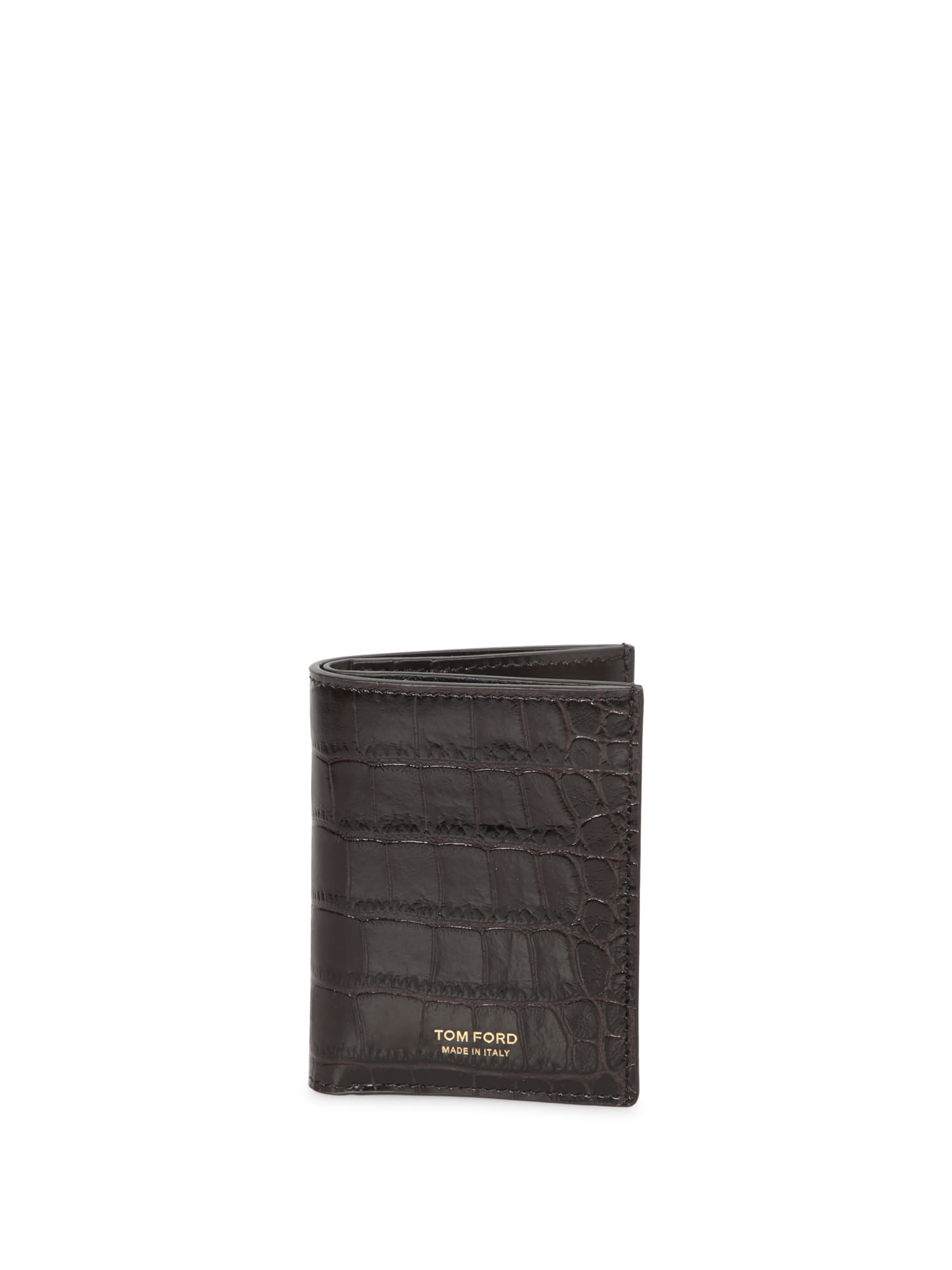 Shop Tom Ford Brown Crocodile Wallet