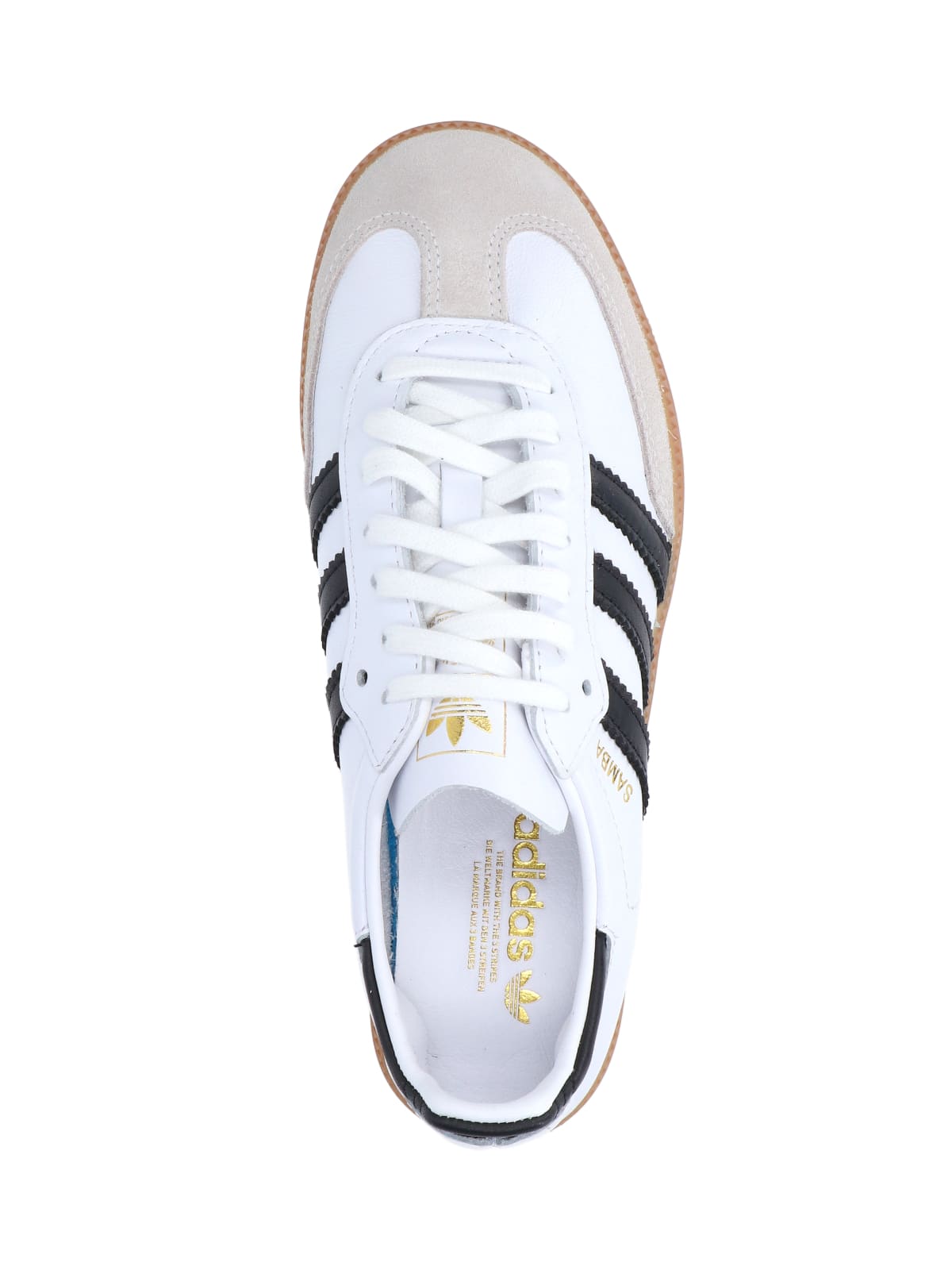 Adidas Originals Adidas Men's White Core Black Gold Me Sambae Suede And Leather Low-top Trainers In White