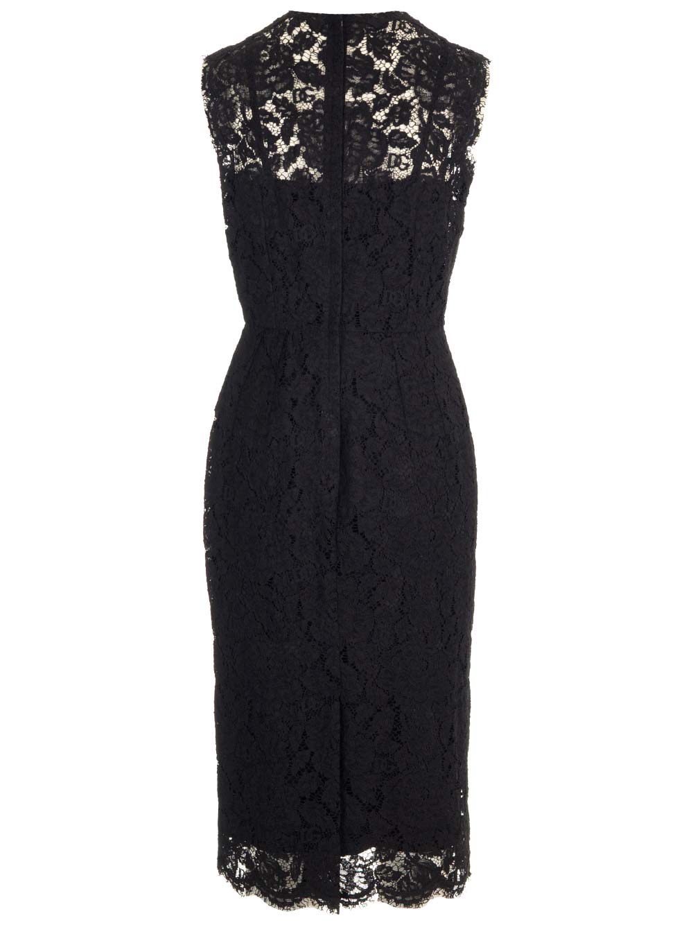 Shop Dolce & Gabbana Lace Sheath Dress In Black