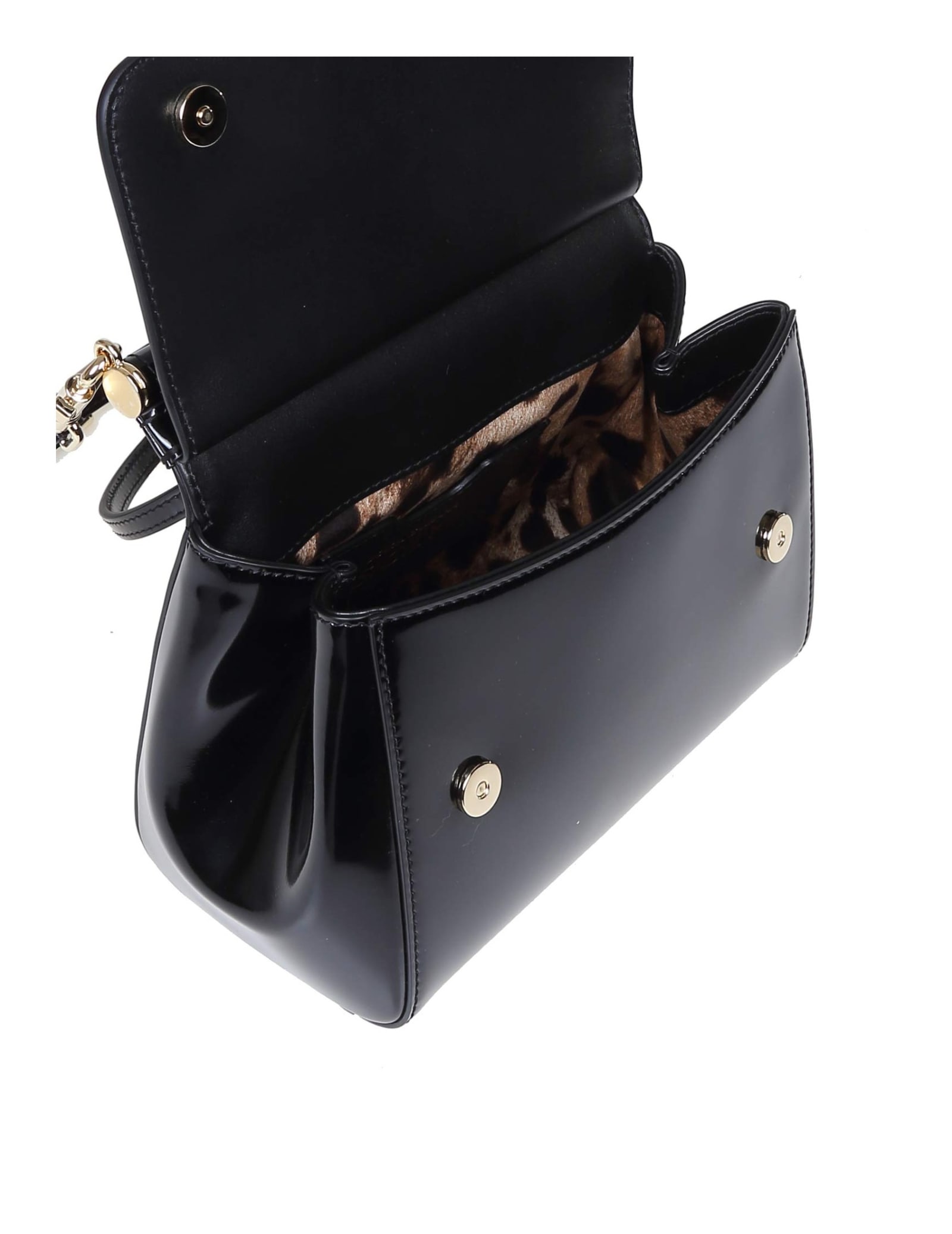 DOLCE & GABBANA SMALL SICILY BAG IN POLISHED CALFSKIN 