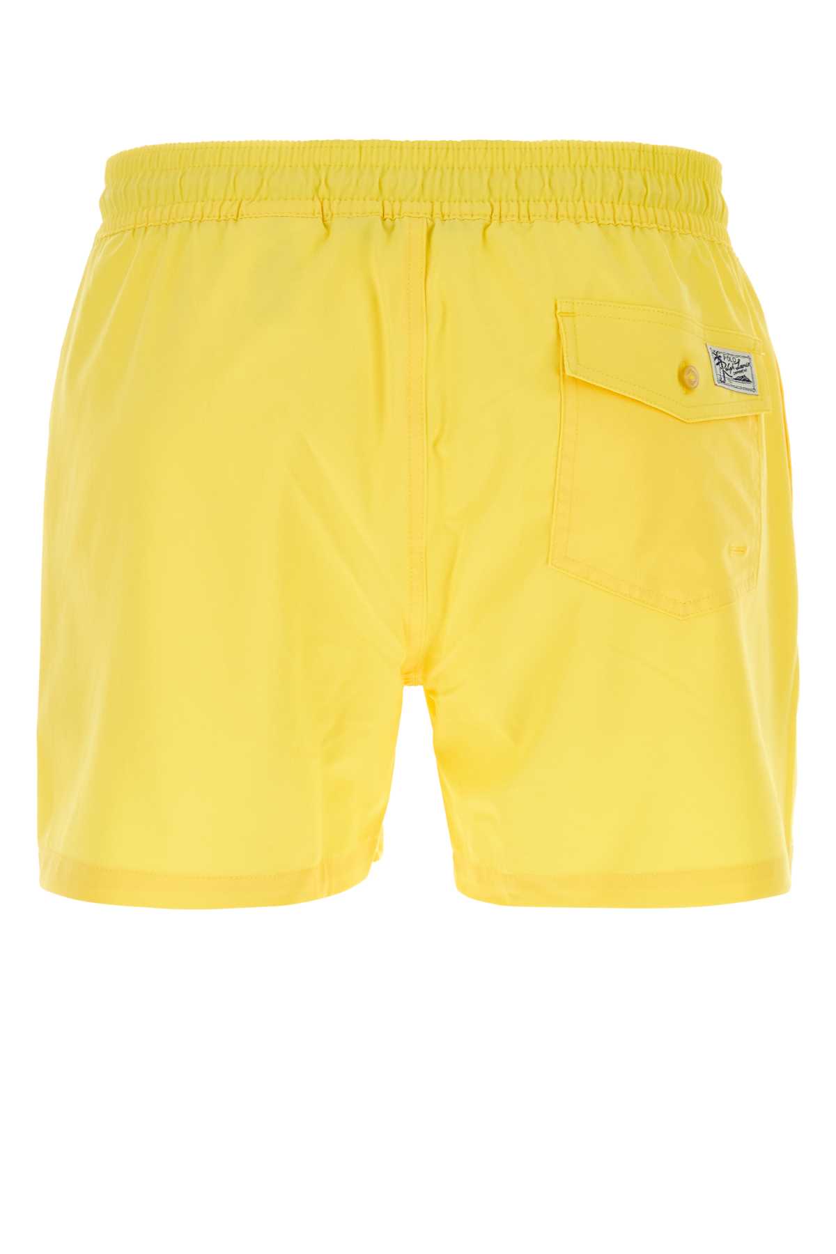 Shop Polo Ralph Lauren Yellow Stretch Polyester Swimming Shorts In Oasisyellow