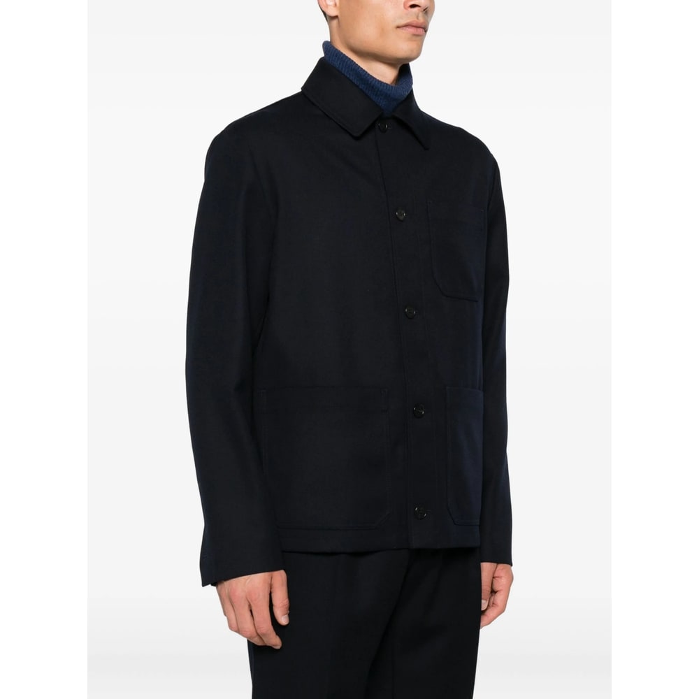 Incotex Pocketed Collared Jacket Front Pockets In Black