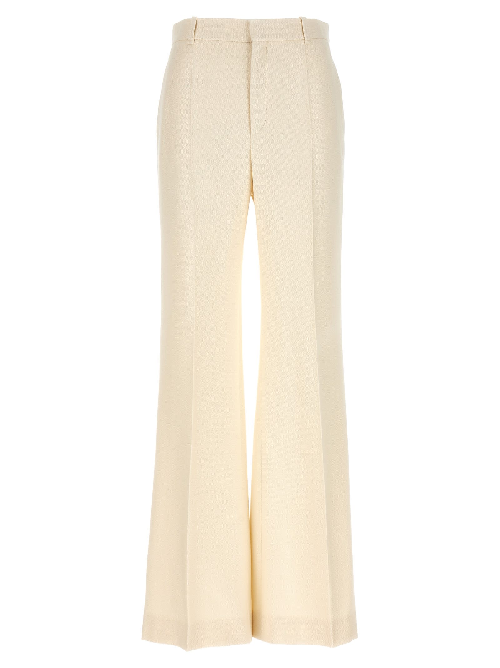 CHLOÉ SILK AND WOOL FLARE TROUSERS
