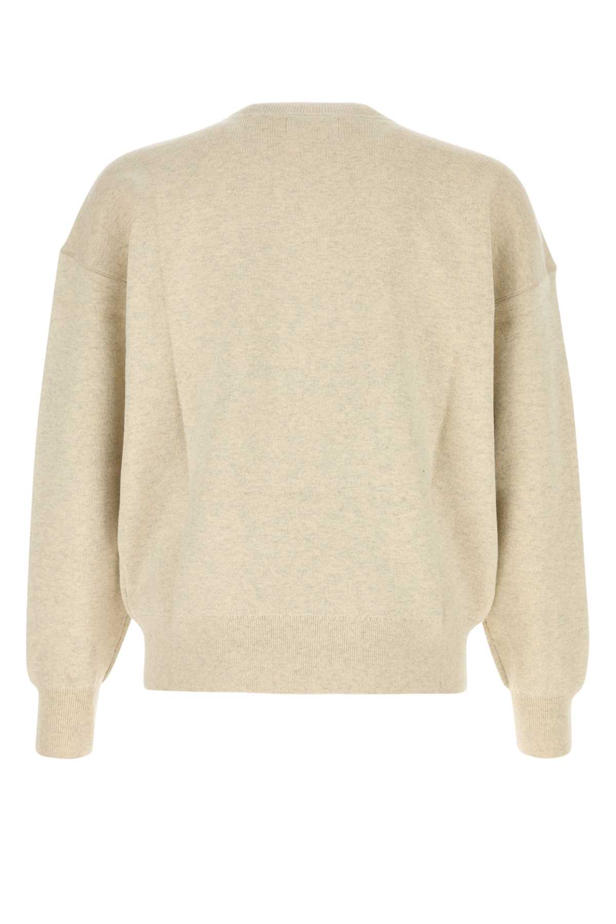 Shop Isabel Marant Melange Sand Stretch Cotton Blend Oversize Atley Sweater In Grey