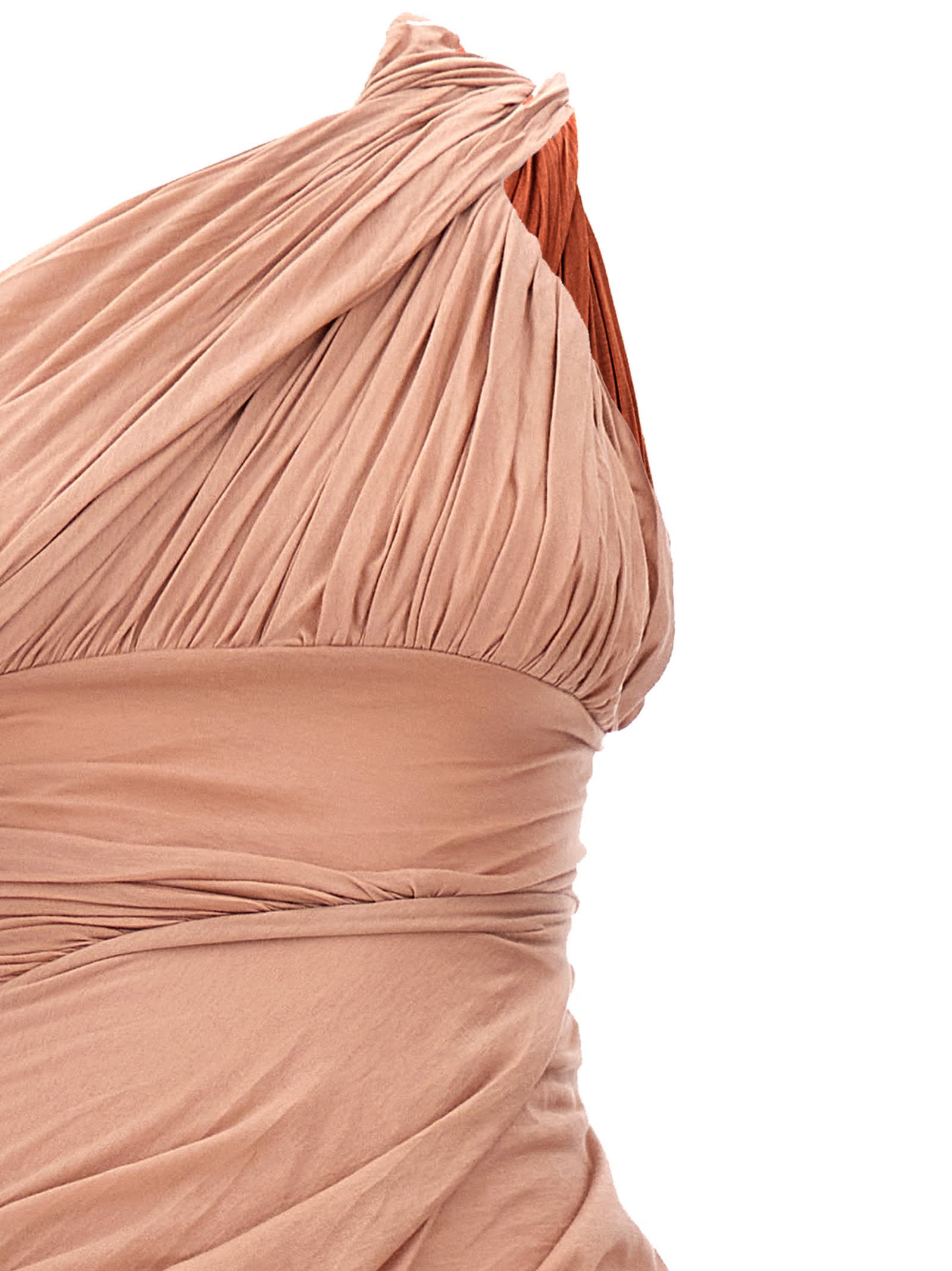 Shop Rick Owens Lido Draped Long Dress In Pink