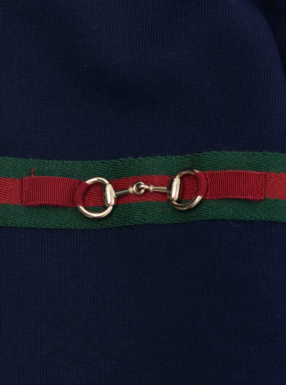 Gucci Blue Hoodie With Web Detail With Horsebit On The Front In Cotton Girl In Black