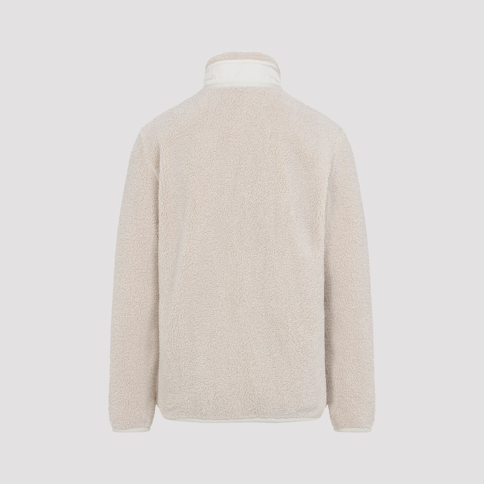 Moncler Light Beige Teddy Zip-up Sweatshirt In Neutral