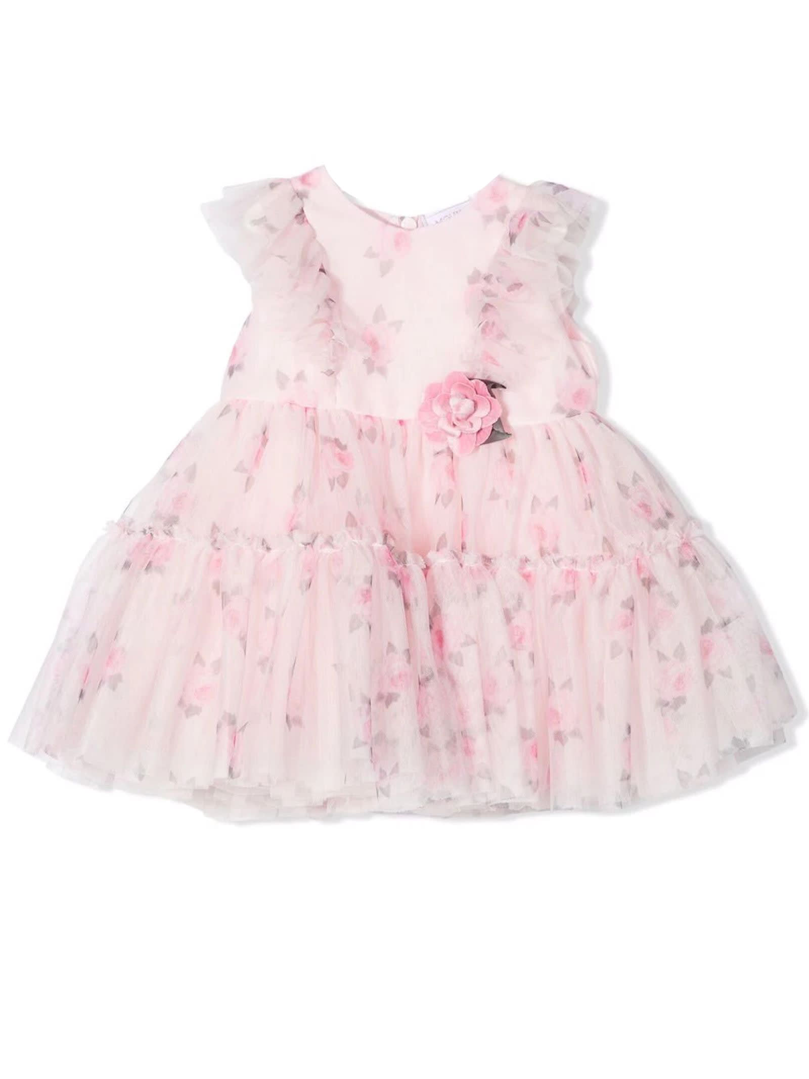 Monnalisa Pink Cotton Dress