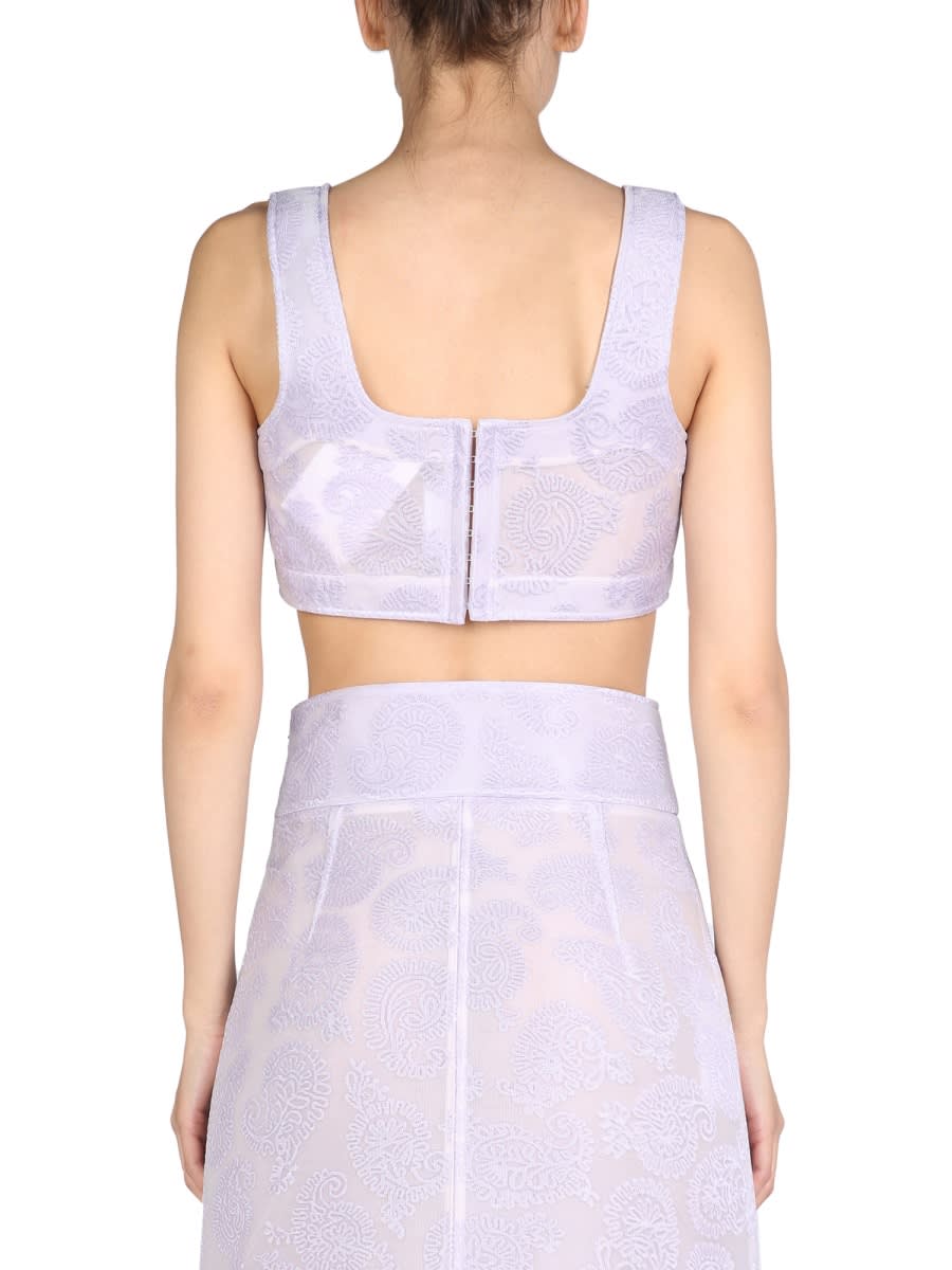 Shop Jil Sander Embroidery Top In Lilac