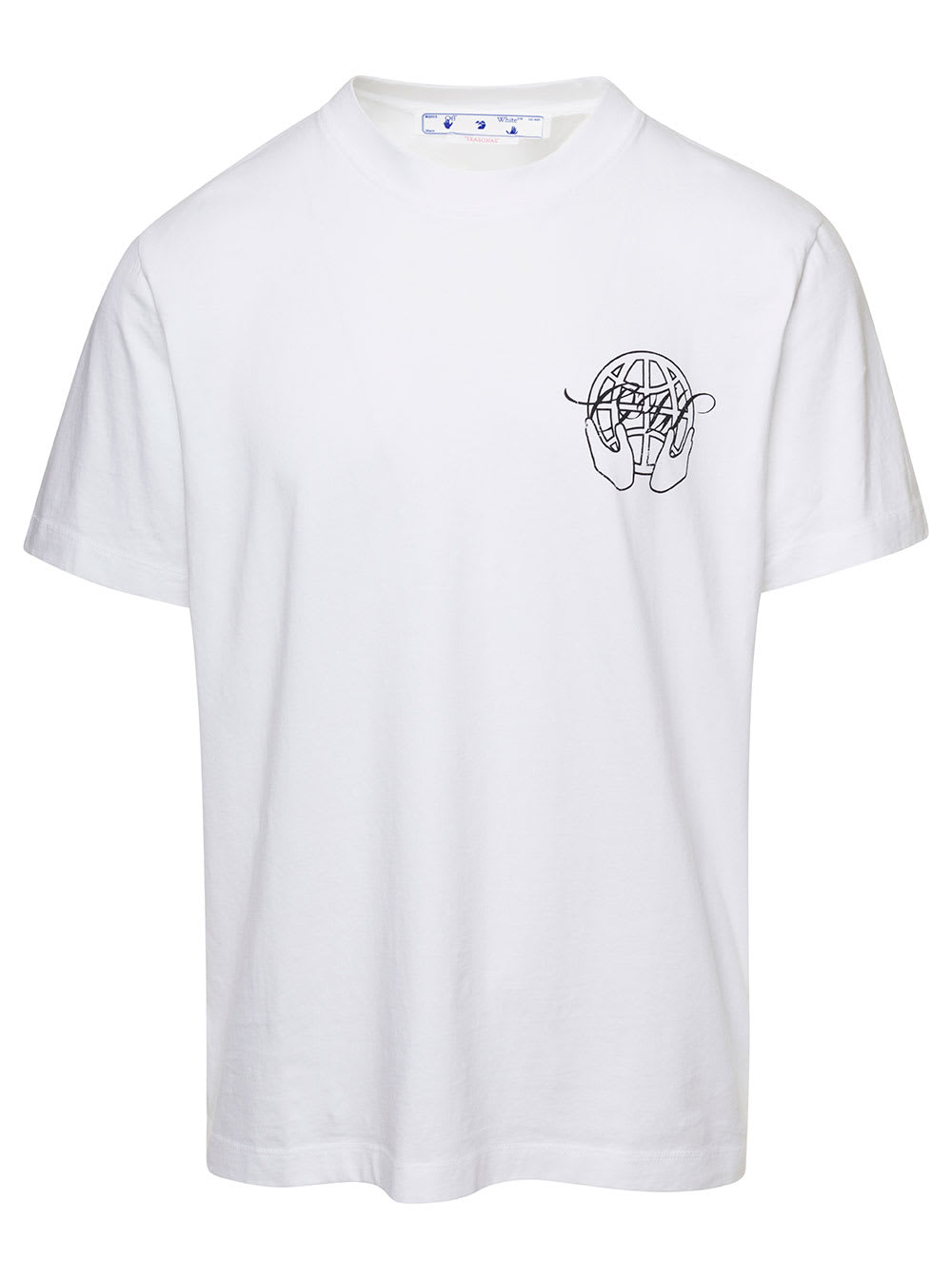 Off-White White Hand Arrow Print T-shirt In Cotton Man