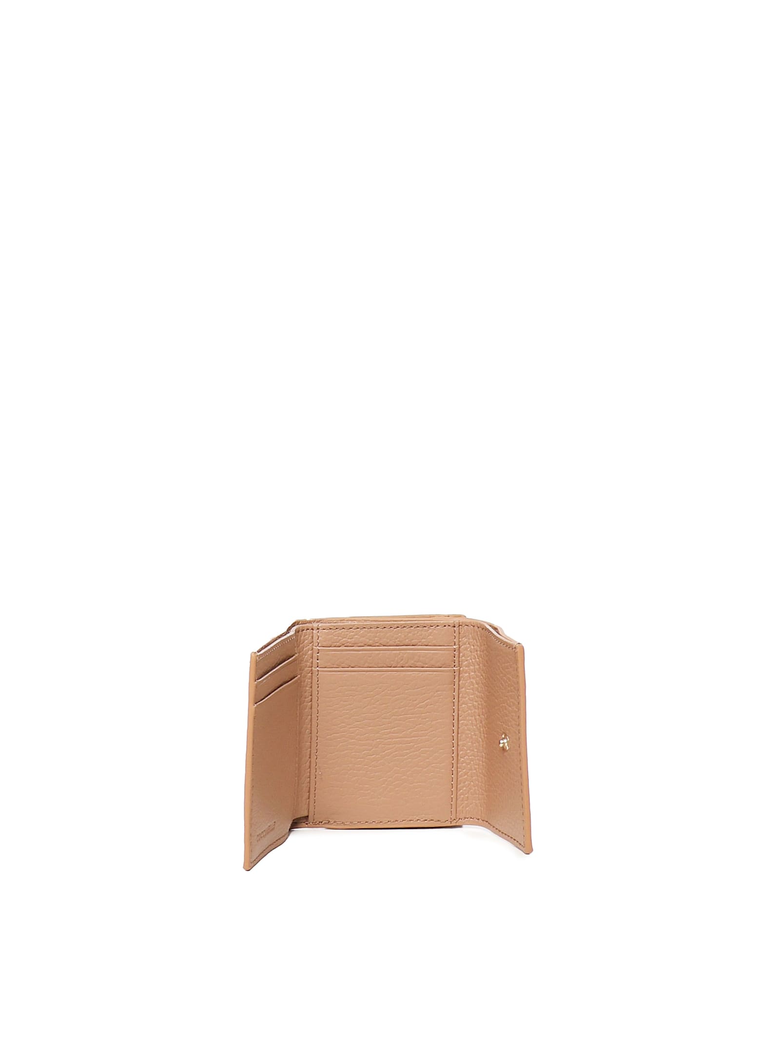 Shop Coccinelle Metallic Soft Wallet In Nude