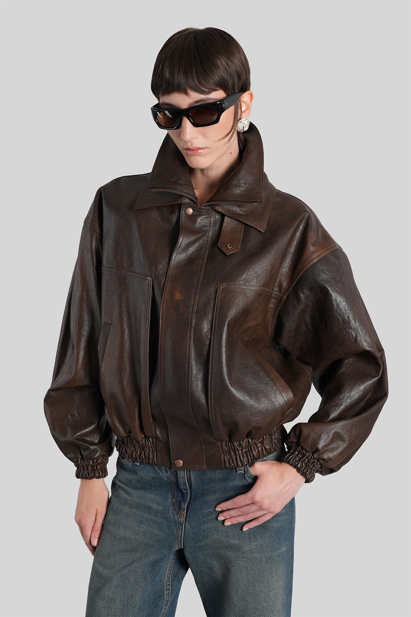 Leather 20 Leather Jacket In Brown Leather