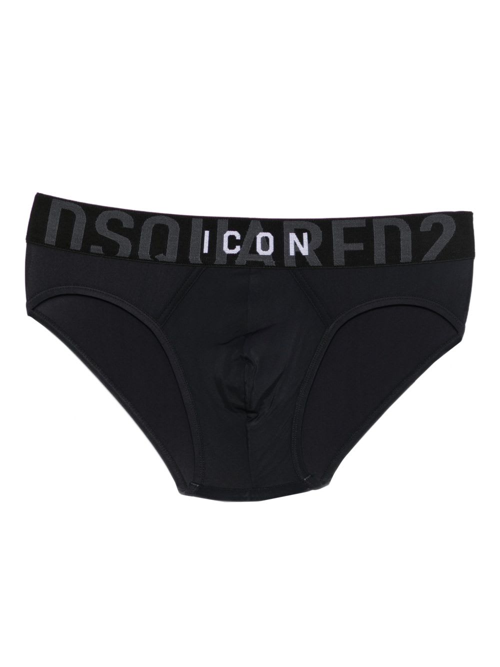 Dsquared2 Dsquared Black Cotton Blend Briefs In Black