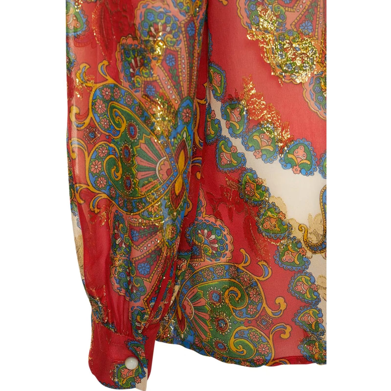 Etro Silk Printed Shirt Women In Orange